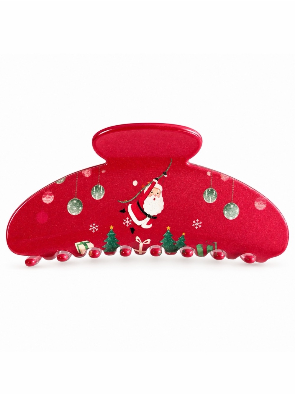 Santa Claus Christmas Tree Ornament Present Ornament 4" Lobster Claw Hair Clip